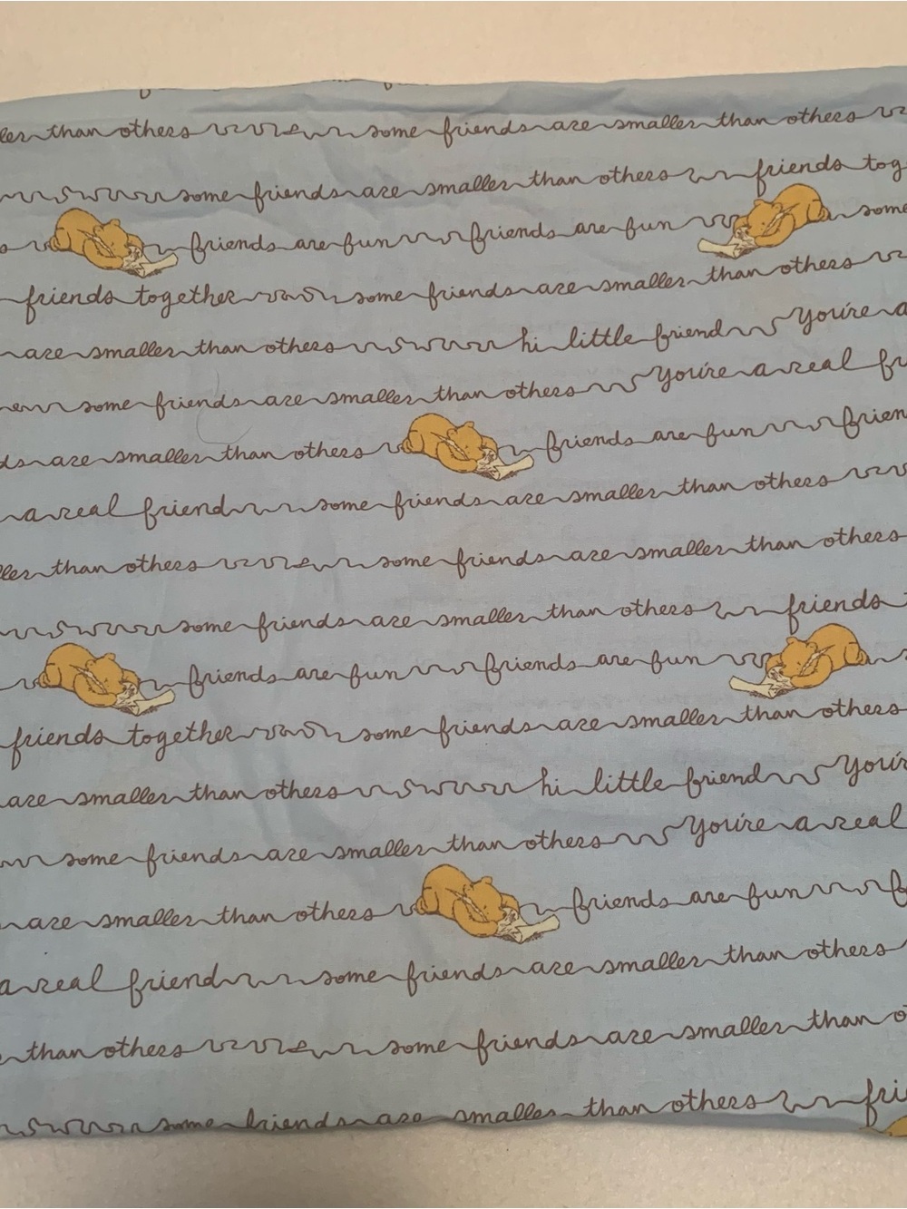 Disney Winnie the Pooh Light Blue Fabric 2 yds Togetherish Sort of Day